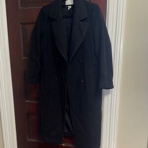 Black Double-Breasted Trench Coat